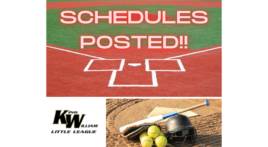 Schedules Posted!!